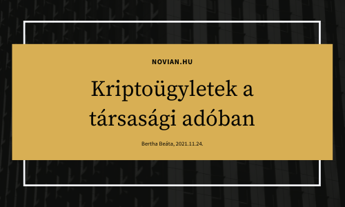 Kriptoügyletek a társasági adóban